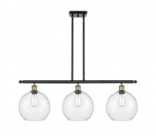  516-3I-BAB-G124-10 - Athens - 3 Light - 37 inch - Black Antique Brass - Stem Hung - Island Light