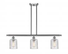  516-3I-SN-G112C-5CL - Cobbleskill - 3 Light - 36 inch - Brushed Satin Nickel - Cord hung - Island Light