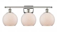  516-3W-PN-G121-8CSN - Farmhouse Chicken Wire - 3 Light - 28 inch - Polished Nickel - Bath Vanity Light