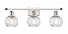  516-3W-WPC-G1213-6 - Athens Deco Swirl - 3 Light - 26 inch - White Polished Chrome - Bath Vanity Light