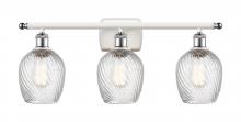  516-3W-WPC-G292 - Salina - 3 Light - 26 inch - White Polished Chrome - Bath Vanity Light