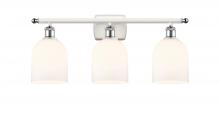  516-3W-WPC-G558-6GWH - Bella - 3 Light - 26 inch - White Polished Chrome - Bath Vanity Light