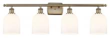  516-4W-AB-G558-6GWH - Bella - 4 Light - 36 inch - Antique Brass - Bath Vanity Light