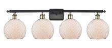  516-4W-BAB-G121-8CSN - Farmhouse Chicken Wire - 4 Light - 38 inch - Black Antique Brass - Bath Vanity Light