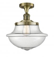  517-1CH-AB-G544 - Oxford - 1 Light - 12 inch - Antique Brass - Semi-Flush Mount