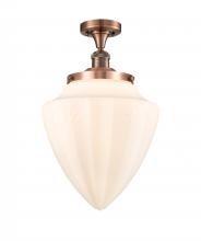  517-1CH-AC-G661-12 - Bullet - 1 Light - 12 inch - Antique Copper - Semi-Flush Mount