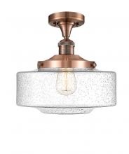  517-1CH-AC-G694-12 - Bridgeton - 1 Light - 12 inch - Antique Copper - Semi-Flush Mount