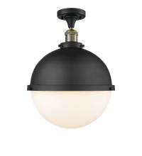  517-1CH-BAB-HFS-121-BK - Hampden - 1 Light - 13 inch - Black Antique Brass - Semi-Flush Mount