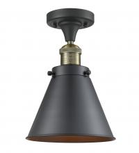  517-1CH-BAB-M13-BK - Appalachian - 1 Light - 8 inch - Black Antique Brass - Semi-Flush Mount