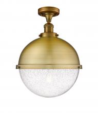  517-1CH-BB-HFS-124-BB - Hampden - 1 Light - 13 inch - Brushed Brass - Semi-Flush Mount