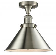  517-1CH-SN-M10-SN - Briarcliff - 1 Light - 10 inch - Brushed Satin Nickel - Semi-Flush Mount