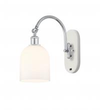  518-1W-WPC-G558-6GWH - Bella - 1 Light - 6 inch - White Polished Chrome - Sconce