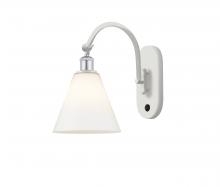  518-1W-WPC-GBC-81 - Berkshire - 1 Light - 8 inch - White Polished Chrome - Sconce