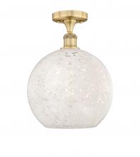  616-1F-BB-G1216-12WM - White Mouchette - 1 Light - 12 inch - Brushed Brass - Semi-Flush Mount