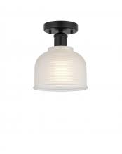  616-1F-BK-G411 - Dayton - 1 Light - 6 inch - Matte Black - Semi-Flush Mount