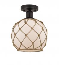  616-1F-OB-G121-8RB - Farmhouse Rope - 1 Light - 8 inch - Oil Rubbed Bronze - Semi-Flush Mount