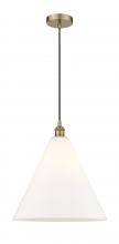  616-1P-AB-GBC-161-LED - Berkshire - 1 Light - 16 inch - Antique Brass - Cord hung - Pendant