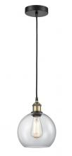  616-1P-BAB-G122-8 - Athens - 1 Light - 8 inch - Black Antique Brass - Cord hung - Mini Pendant