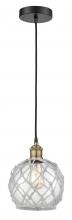  616-1P-BAB-G122-8RW - Edison - 1 Light - 8 inch - Black Antique Brass - Mini Pendant