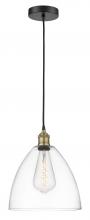  616-1P-BAB-GBD-122-LED - Bristol - 1 Light - 12 inch - Black Antique Brass - Cord hung - Mini Pendant