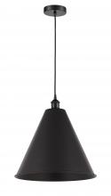  616-1P-BK-MBC-16-BK - Berkshire - 1 Light - 16 inch - Matte Black - Cord hung - Mini Pendant