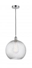  616-1P-PC-G1214-12 - Athens Twisted Swirl - 1 Light - 12 inch - Polished Chrome - Cord hung - Mini Pendant