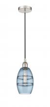  616-1P-PN-G557-6BL - Vaz - 1 Light - 6 inch - Polished Nickel - Cord hung - Mini Pendant