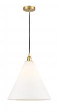  616-1P-SG-GBC-161-LED - Berkshire - 1 Light - 16 inch - Satin Gold - Cord hung - Pendant