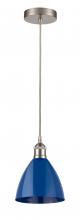  616-1P-SN-MBD-75-BL-LED - Plymouth - 1 Light - 8 inch - Brushed Satin Nickel - Cord hung - Mini Pendant