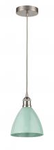  616-1P-SN-MBD-75-SF-LED - Plymouth - 1 Light - 8 inch - Brushed Satin Nickel - Cord hung - Mini Pendant