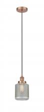  616-1PH-AC-G262 - Stanton - 1 Light - 6 inch - Antique Copper - Cord hung - Mini Pendant