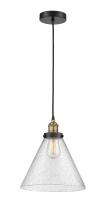  616-1PH-BAB-G44-L - Cone - 1 Light - 12 inch - Black Antique Brass - Cord hung - Mini Pendant