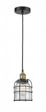  616-1PH-BAB-G54-CE - Bell Cage - 1 Light - 6 inch - Black Antique Brass - Mini Pendant