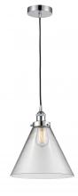  616-1PH-PC-G42-L - Cone - 1 Light - 12 inch - Polished Chrome - Cord hung - Mini Pendant