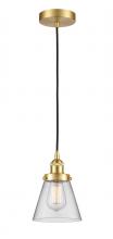  616-1PH-SG-G62 - Cone - 1 Light - 6 inch - Satin Gold - Cord hung - Mini Pendant