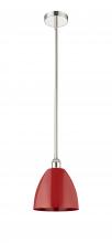  616-1S-PN-MBD-9-RD - Plymouth - 1 Light - 9 inch - Polished Nickel - Cord hung - Mini Pendant