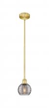  616-1S-SG-G1213-6SM - Athens Deco Swirl - 1 Light - 6 inch - Satin Gold - Cord hung - Mini Pendant