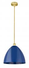  616-1S-SG-MBD-16-BL - Plymouth - 1 Light - 16 inch - Satin Gold - Cord hung - Mini Pendant