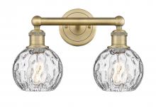  616-2W-BB-G1215-6 - Athens Water Glass - 2 Light - 15 inch - Brushed Brass - Bath Vanity Light