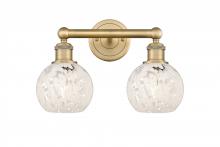  616-2W-BB-G1216-6WM - White Mouchette - 2 Light - 15 inch - Brushed Brass - Bath Vanity Light