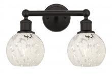  616-2W-OB-G1216-6WM - White Mouchette - 2 Light - 15 inch - Oil Rubbed Bronze - Bath Vanity Light