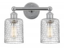  616-2W-PC-G112C-5CL - Cobbleskill - 2 Light - 14 inch - Polished Chrome - Bath Vanity Light