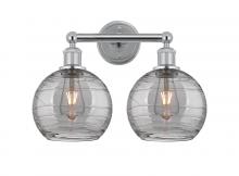  616-2W-PC-G1213-8SM - Athens Deco Swirl - 2 Light - 17 inch - Polished Chrome - Bath Vanity Light