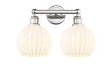  616-2W-PN-G1217-8WV - White Venetian - 2 Light - 17 inch - Polished Nickel - Bath Vanity Light