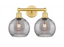  616-2W-SG-G1213-8SM - Athens Deco Swirl - 2 Light - 17 inch - Satin Gold - Bath Vanity Light