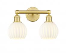  616-2W-SG-G1217-6WV - White Venetian - 2 Light - 15 inch - Satin Gold - Bath Vanity Light