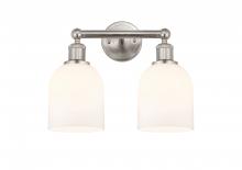  616-2W-SN-G558-6GWH - Bella - 2 Light - 15 inch - Brushed Satin Nickel - Bath Vanity Light