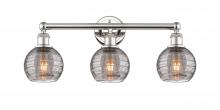  616-3W-PN-G1213-6SM - Athens Deco Swirl - 3 Light - 24 inch - Polished Nickel - Bath Vanity Light