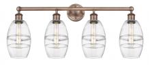  616-4W-AC-G557-6CL - Vaz - 4 Light - 33 inch - Antique Copper - Bath Vanity Light