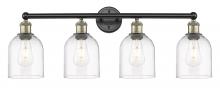  616-4W-BAB-G558-6CL - Bella - 4 Light - 33 inch - Black Antique Brass - Bath Vanity Light